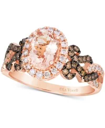Le Vian Peach Morganite (7/8 Ct. T.w.) & Diamond (1/2 Ct. T.w.) Ring In 14k Rose Gold