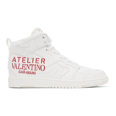 Valentino Garavani White 07 Camouflage Edition Atelier Mid-top Sneakers