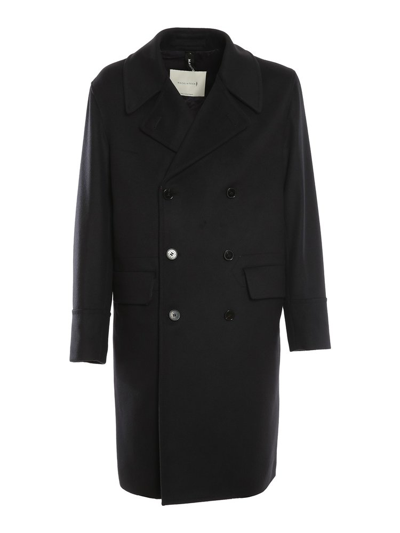 Mackintosh Redford Double Breasted Wool & Cashmere Coat In Dark Blue