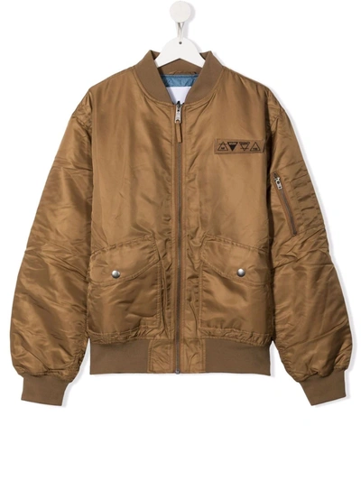 Molo Teen Zipped Bomber Jacket In Brown