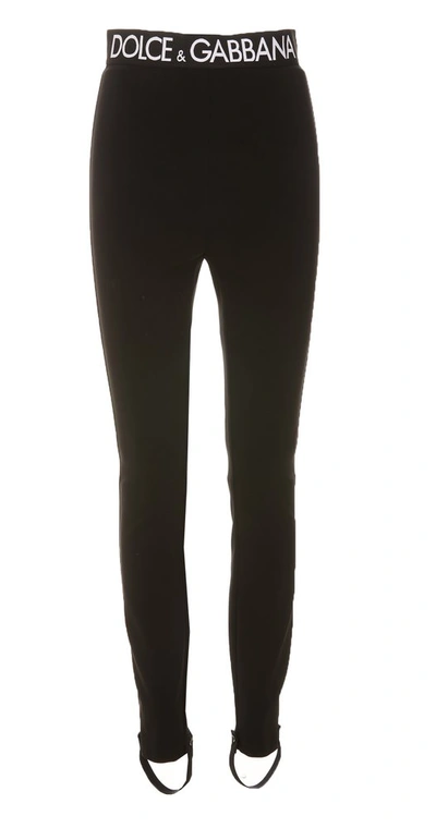 Jersey leggings with branded elastic