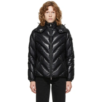 Moncler Brouel Water Resistant Lacquered Down Puffer Coat In Black