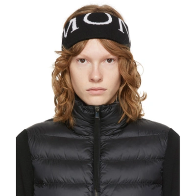関税込 Moncler WOOL HEADBAND J20933G00022M1131030 Moncler Black Jacquard Headband Moncler