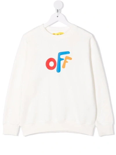 Off-white Kids' Off-rounded Sweatshirt In White