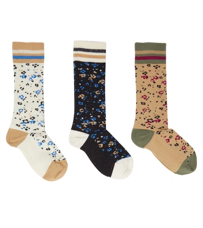 Paade Mode Kids' 3 Pairs Of Stretch-cotton Socks In Multicoloured