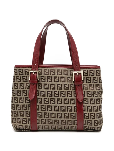 Pre-owned Fendi 1990s Zucchino Adjustable Tote Bag In Brown