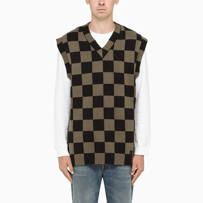 Kenzo Checked Waistcoat Pullover In Green