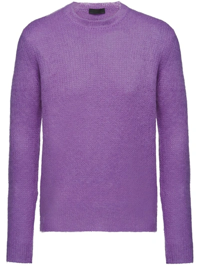 Prada Wisteria Crew-neck Pullover In Purple