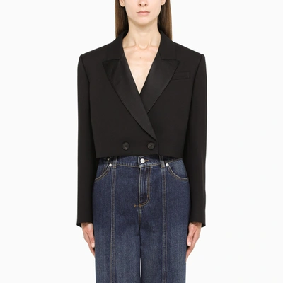 Alexander Mcqueen Black Short Tuxedo Blazer