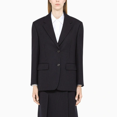 【プラダ・PRADA】Single-breasted pinstripe wool jacket Prada Single-Breasted Pinstripe Wool Jacket - Tobacco