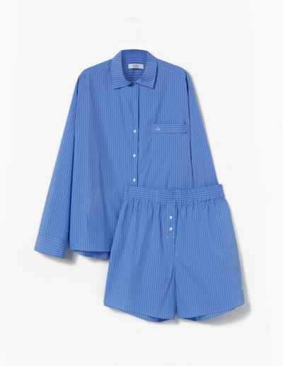 A-line Zen Blue Stripes Pyjama Set In Zen-blue-stripes