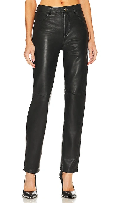 Deadwood + Net Sustain Phoenix Leather Straight-leg Pants In Black