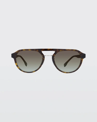Fendi Men's 54mm Pilot Polished Sunglasses In Brown