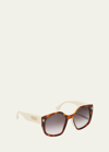 Fendi Geometric Square Acetate Sunglasses In Grey
