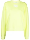 Alexander Wang T T By Alexander Wang Logo Print Crewneck Sweatshirt In Green