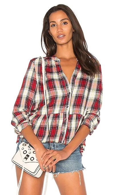 Splendid Edgware Plaid Button Up In Red