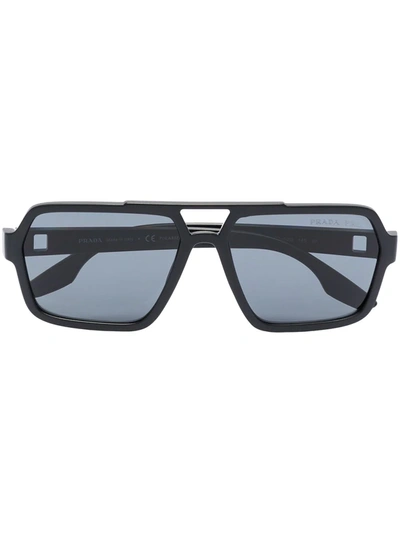 Prada Linea Rossa Aviator-frame Sunglasses In Schwarz