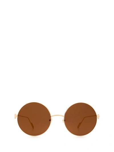 Cartier Round Frame Sunglasses In Gold