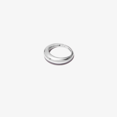 Adina Reyter 14k White Gold Small Dome Ring In Silver