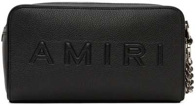 Amiri Men's Embossed Leather Toiletry Bag In Black
