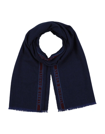 Shop Dunhill Scarves In Dark Blue