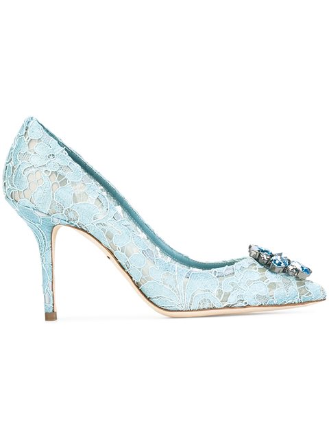 Dolce & Gabbana Court Shoe In Taormina Lace With Crystals In 80605 ...
