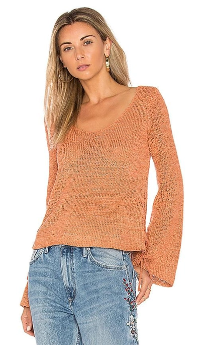 Minkpink Beau Lace Side Sweater In Coral