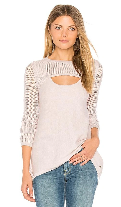 One Grey Day Lena Keyhole Pullover In Blush