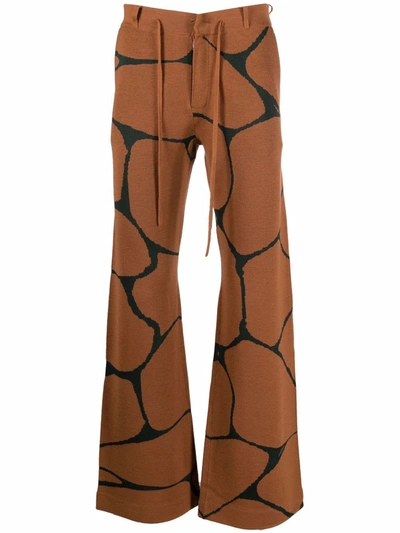 Karl Lagerfeld X Kenneth Ize Knit Trousers In Brown
