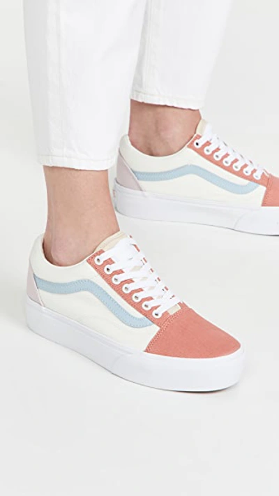 Vans Old Skool Platform Womens Pastel Pink / White Trainers In Assorted |  ModeSens