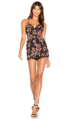 Nbd Floral Sleeveless Romper In Red Floral
