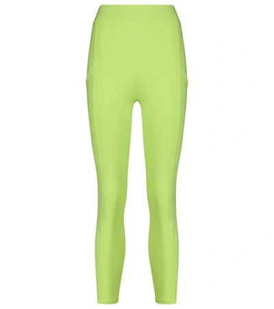 Live The Process Women's Crystal Cropped Stretch-jersey Leggings In Green