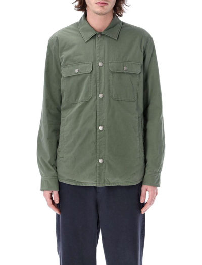 Apc Cotton Shirt-jacket In Khaki