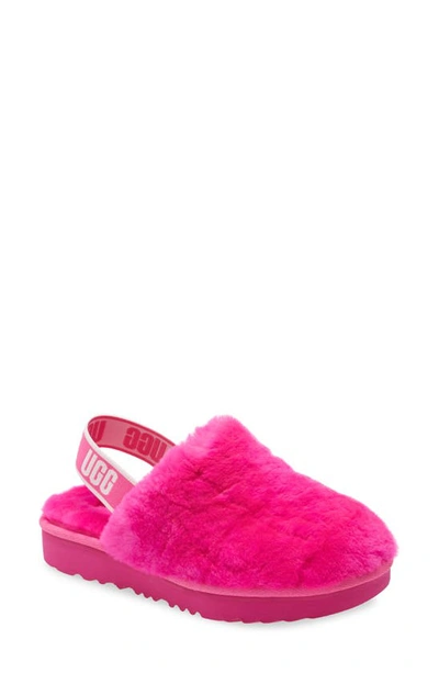 Ugg Little Girl's & Girl's Fluff Yeah Sheeskin Clogs In Pink/pink