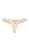 Kiki De Montparnasse Lace Inset Thong In Chamapgne