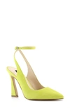 Nine West Women's Tabita Ankle Strap Dress Pumps Women's Shoes In Neon Yellow Suede