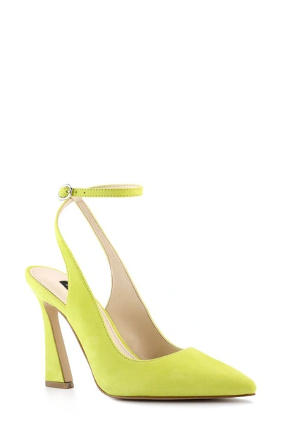 Nine West Women's Tabita Ankle Strap Dress Pumps Women's Shoes In Neon Yellow Suede