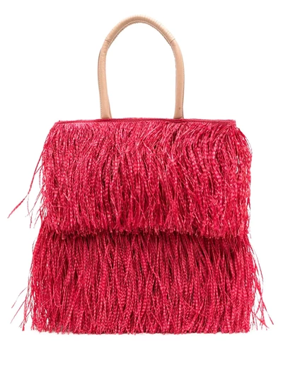 Nannacay Gemma Straw Bag In Red