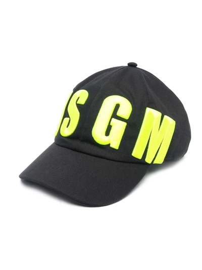 Msgm Kids' Embroidered-logo Baseball Cap In Black