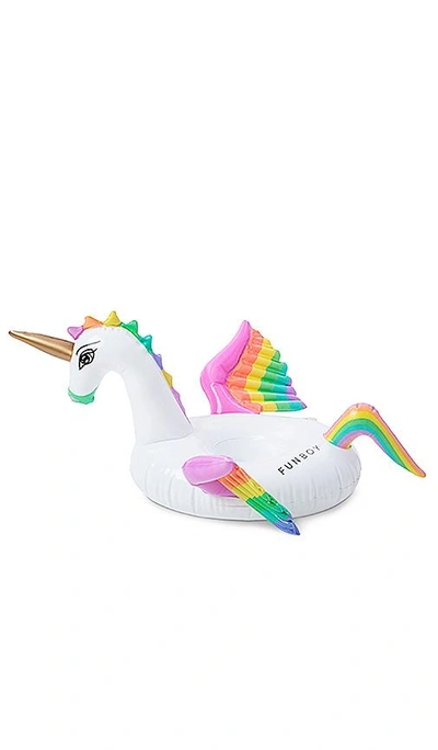 Funboy The Rainbow Unicorn Inflatable Pool Float In White