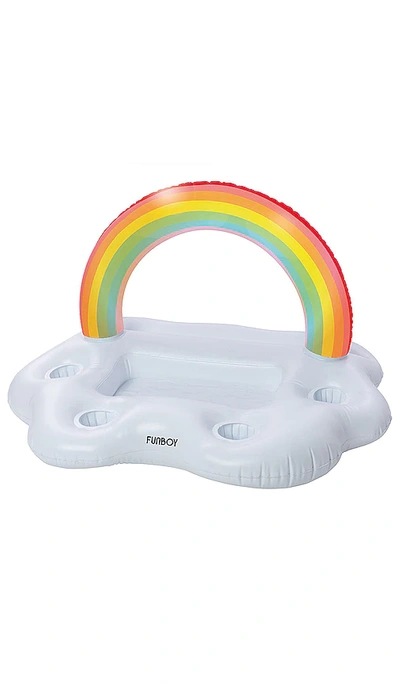 Funboy Rainbow Cloud Inflatable Floating Bar In White & Multi