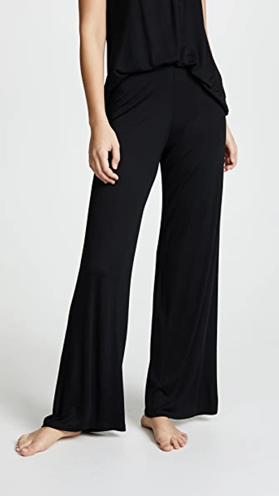 Only Hearts Feather Weight Rib Wide Leg Pants In Black