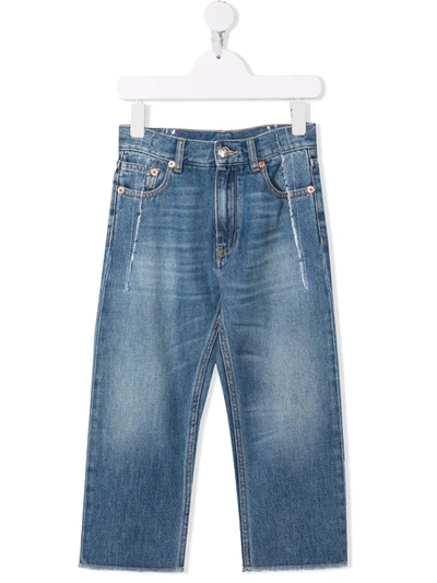 Mm6 Maison Margiela Teen Mid-rise Straight-leg Jeans In Blue