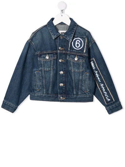 Mm6 Maison Margiela Logo-embroidered Denim Jacket