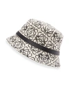 Loewe Womens Ecru/black Anagram Brand-embroidered Cotton-blend Bucket Hat 59cm In Neutral,black