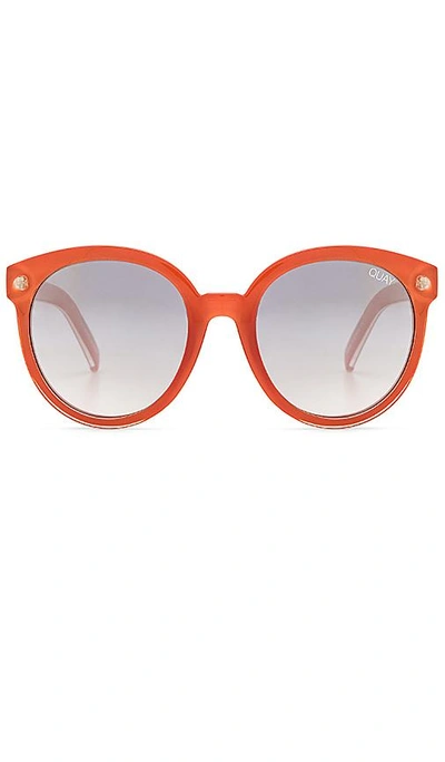 Quay High Tea Mirrored Round Sunglasses, 53mm In Tangerine