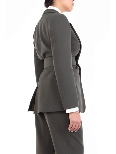 Simona Corsellini Women's  Green Polyester Blazer In Grey