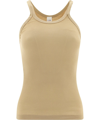 Re/done Ribbed Scoop-neck Fitted Tank In Beige