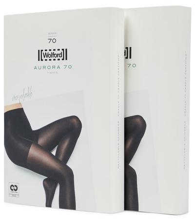 Wolford Aurora 70 High-rise Tights Set In Black