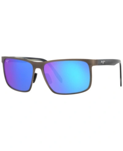 Maui Jim Men's Polarized Sunglasses, Mj000671 61 Wana In Blue Mir Pol